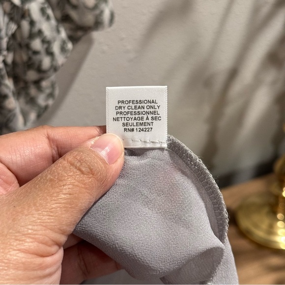 MISA Los Angeles Medium Green Floral Penelope Mini Dress Chiffon Tiered Cocktail - Picture 6 of 6